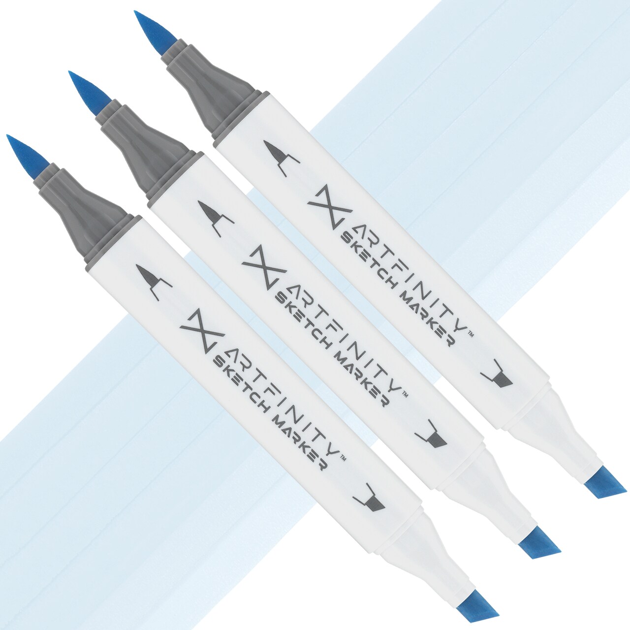 Artfinity Sketch Marker Sets - Set of 3 - Ice Blue B7-0, Vibrant, Professional, Dye-Based Alcohol Markers for Artists, Drawing, Travel, & More